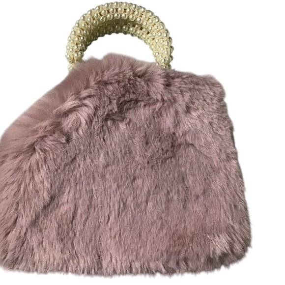 Luxury Style Plush Bella Sera Bag with Pearl Handle - Picture 2 of 4